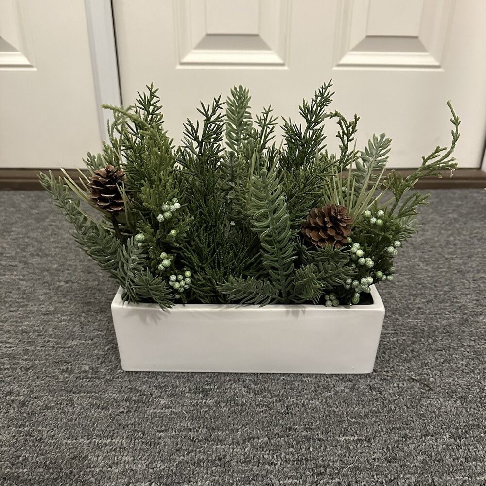 Threshold Faux Arrangement Spruce Pinecones Woods Decoration